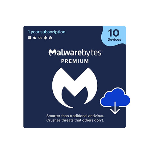 Malwarebytes Premium | 1 Year, 10 Device | PC, Mac, Android
